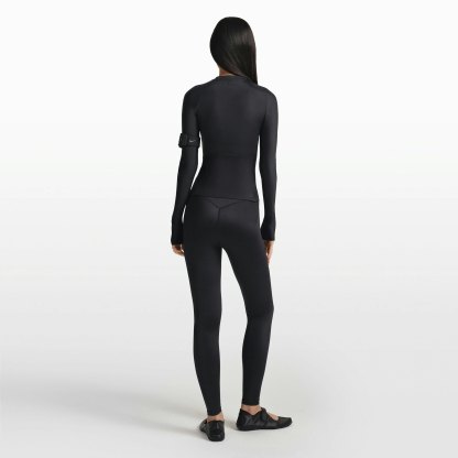 NikeSKIMS SHINE LONG SLEEVE CREW NECK TOP - OBSIDIAN - image 12