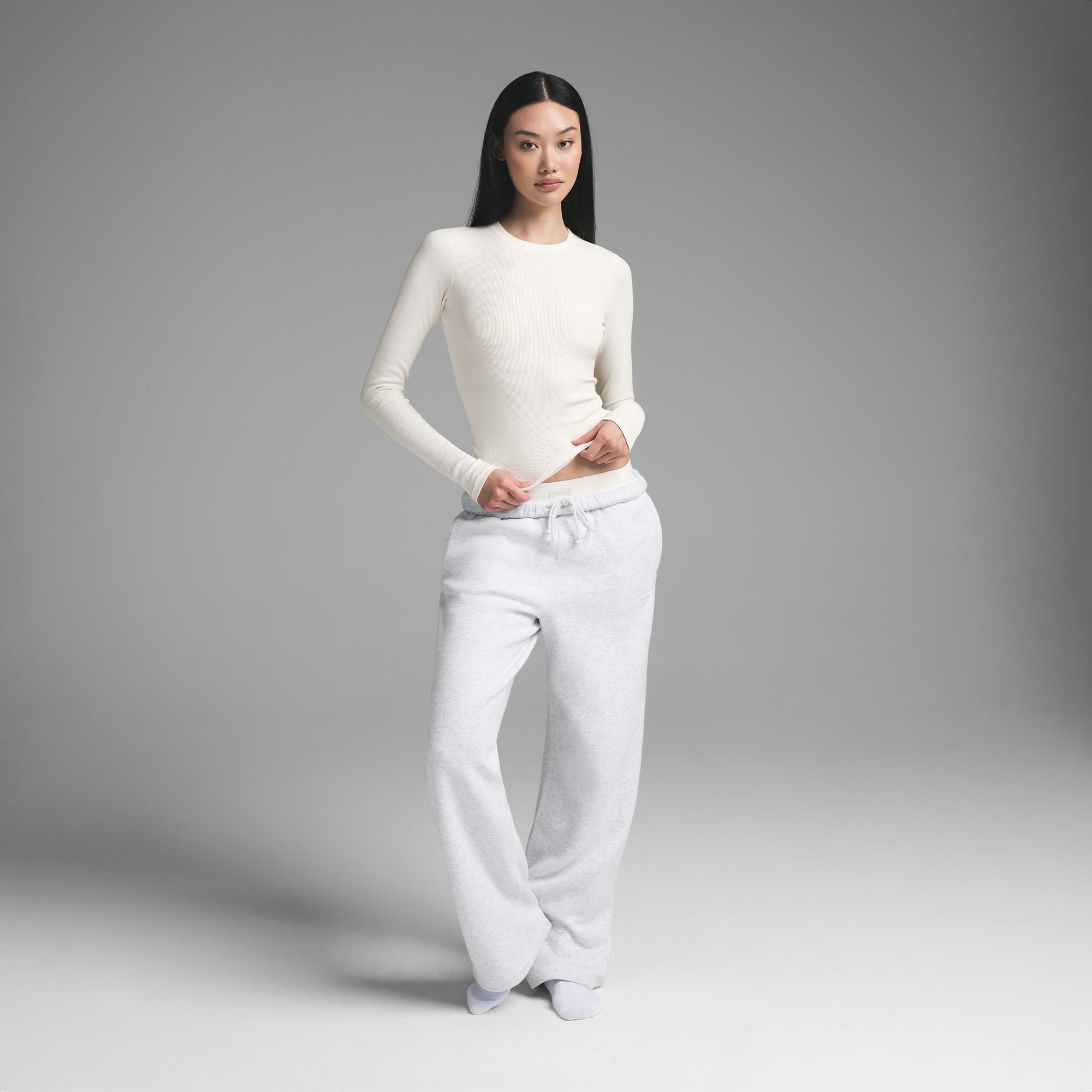 COTTON RIB LONG SLEEVE T-SHIRT - MARBLE - image 7