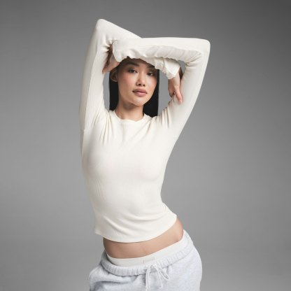 COTTON RIB LONG SLEEVE T-SHIRT - MARBLE - image 8