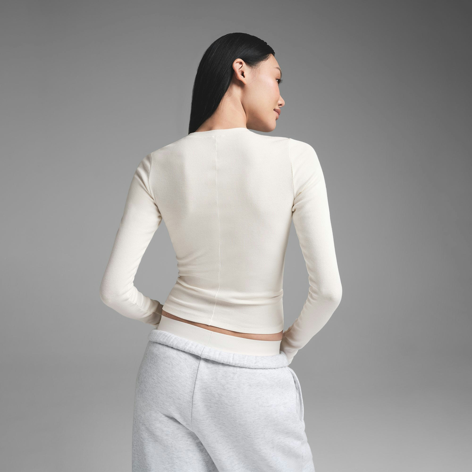 COTTON RIB LONG SLEEVE T-SHIRT - MARBLE - image 9