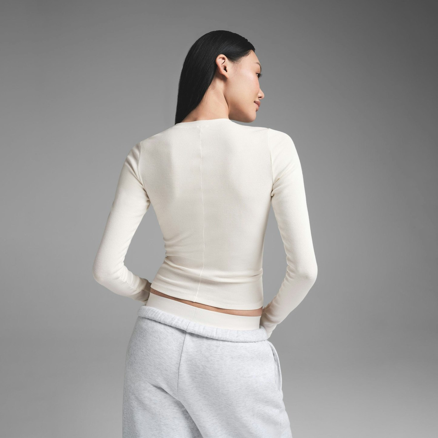COTTON RIB LONG SLEEVE T-SHIRT - MARBLE - image 9