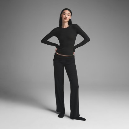 COTTON RIB LONG SLEEVE T-SHIRT - SOOT - image 4