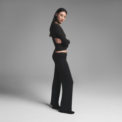 COTTON RIB LONG SLEEVE T-SHIRT - SOOT - image 3