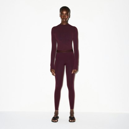 NikeSKIMS VINTAGE SEAMLESS MOCK NECK CROP TOP - CURRANT - image 21