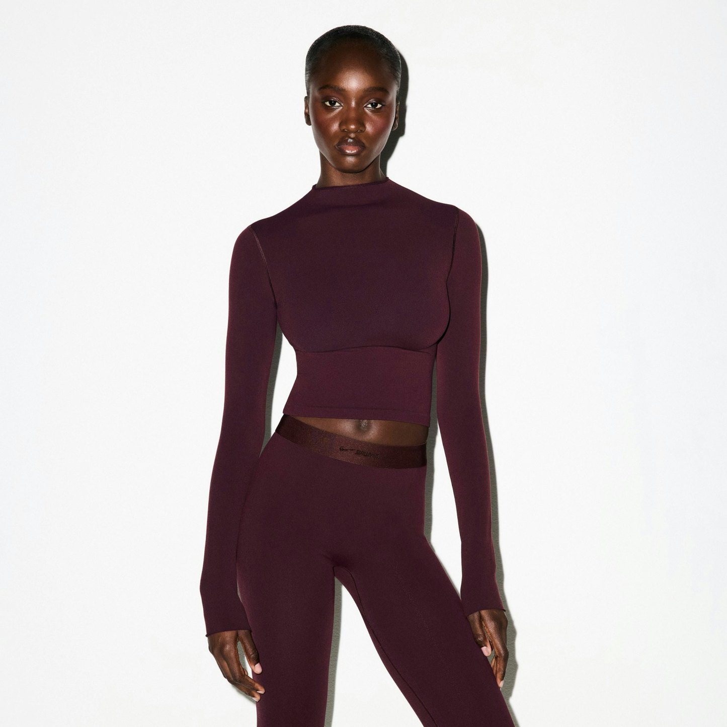 NikeSKIMS VINTAGE SEAMLESS MOCK NECK CROP TOP - CURRANT - image 22