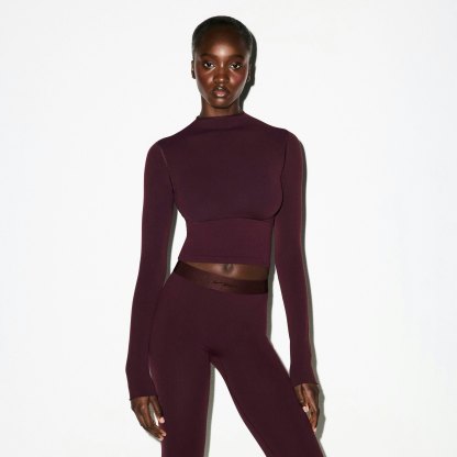 NikeSKIMS VINTAGE SEAMLESS MOCK NECK CROP TOP - CURRANT - image 22