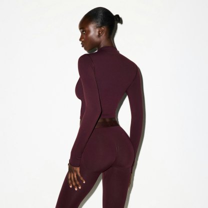 NikeSKIMS VINTAGE SEAMLESS MOCK NECK CROP TOP - CURRANT - image 23