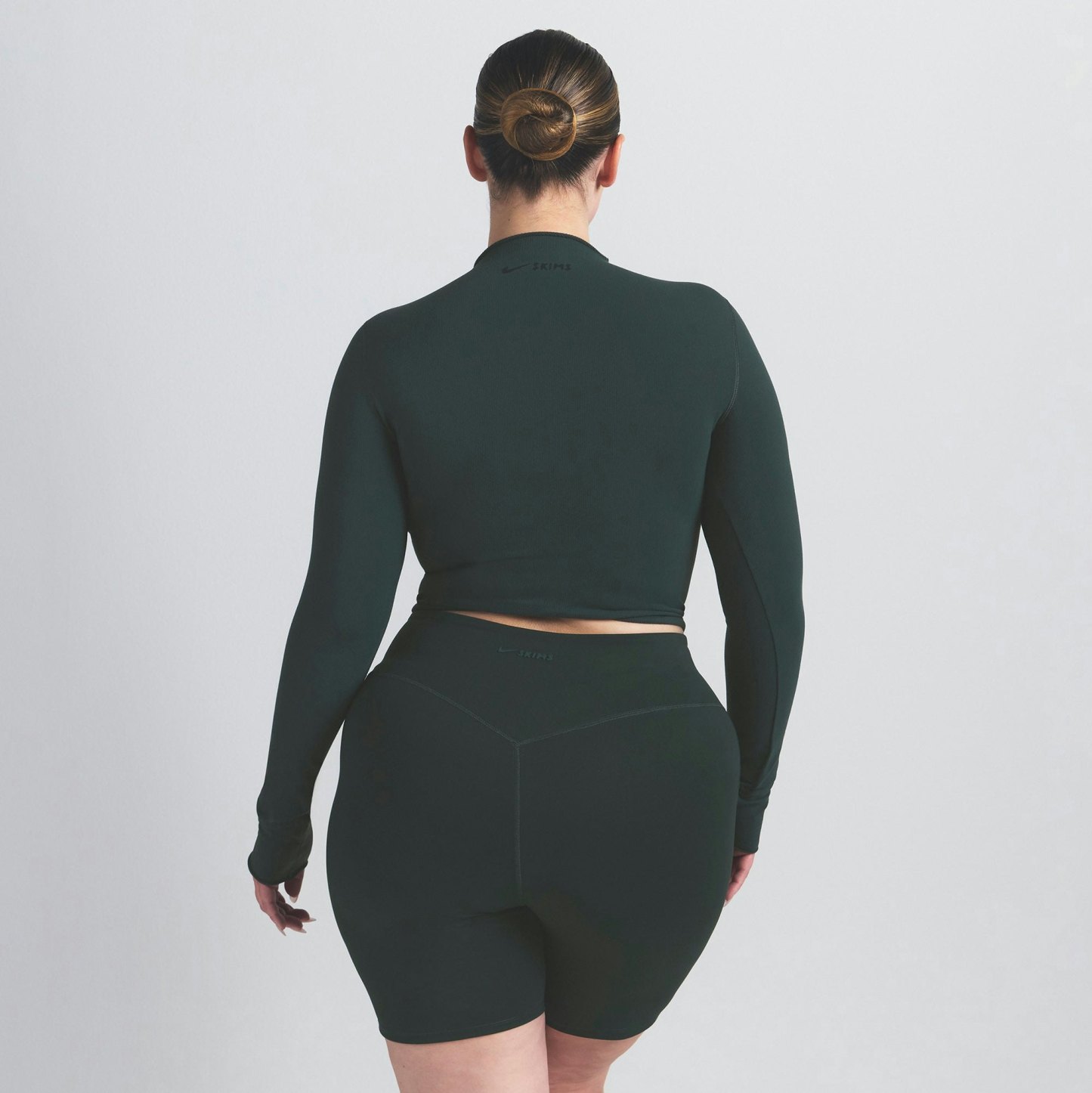 NikeSKIMS VINTAGE SEAMLESS MOCK NECK CROP TOP - DARK TEAL - image 16