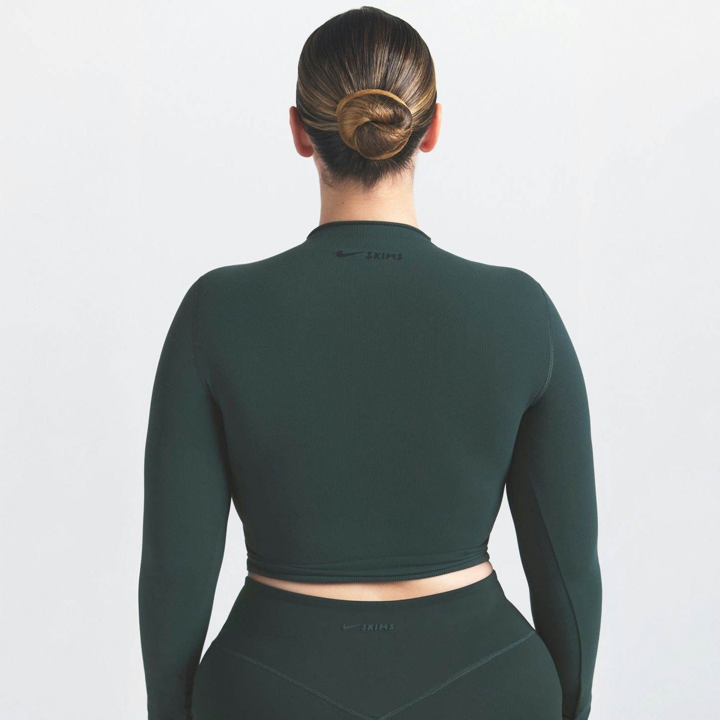 NikeSKIMS VINTAGE SEAMLESS MOCK NECK CROP TOP - DARK TEAL - image 15