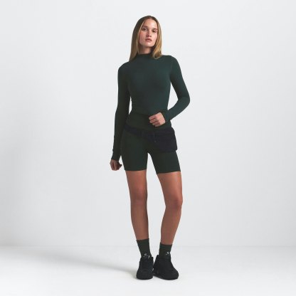 NikeSKIMS VINTAGE SEAMLESS MOCK NECK CROP TOP - DARK TEAL - image 10