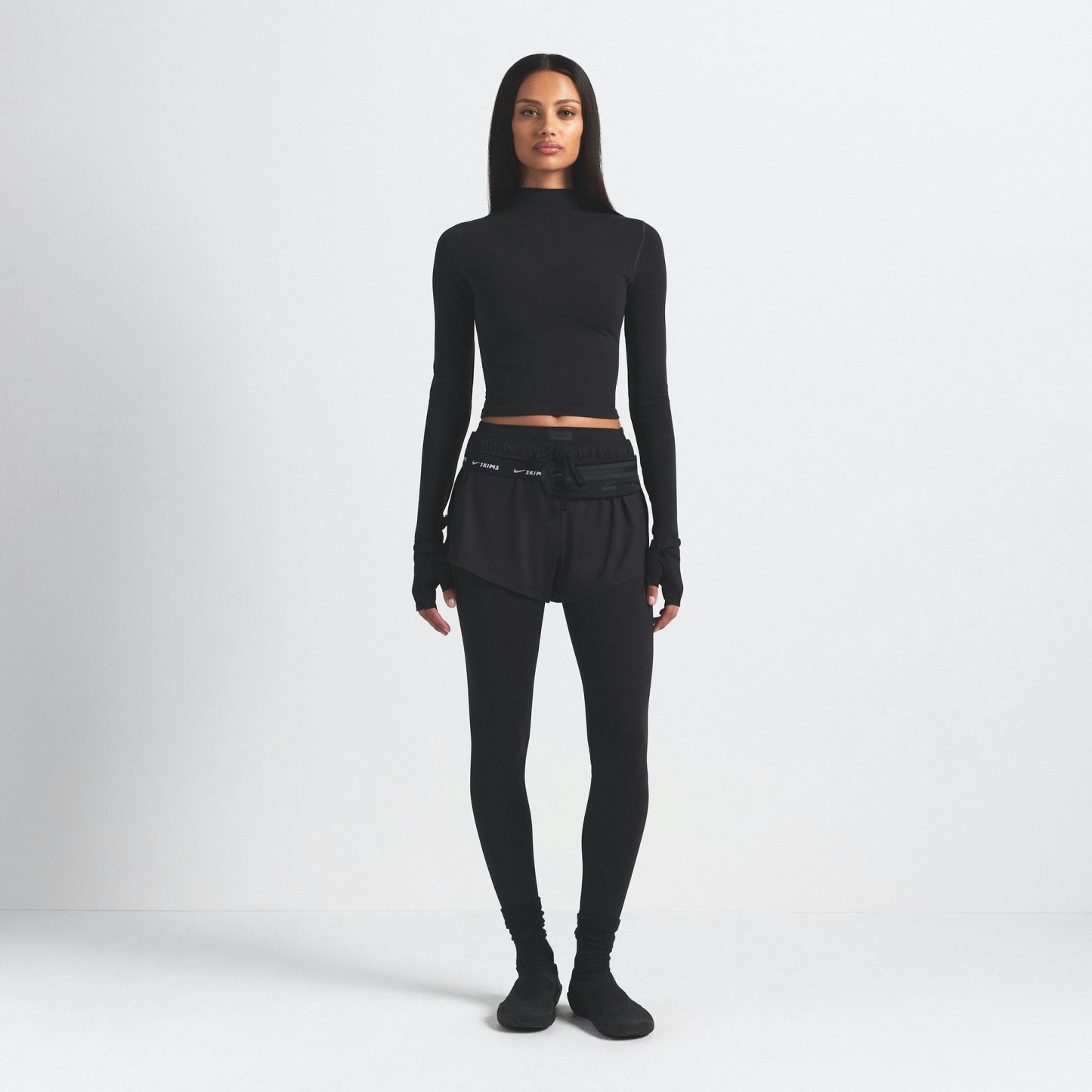 NikeSKIMS VINTAGE SEAMLESS MOCK NECK CROP TOP - OBSIDIAN - image 27