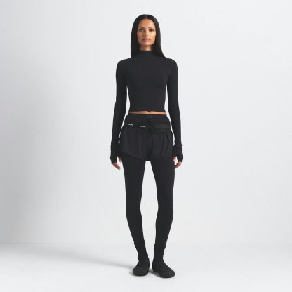 NikeSKIMS VINTAGE SEAMLESS MOCK NECK CROP TOP - OBSIDIAN - image 27