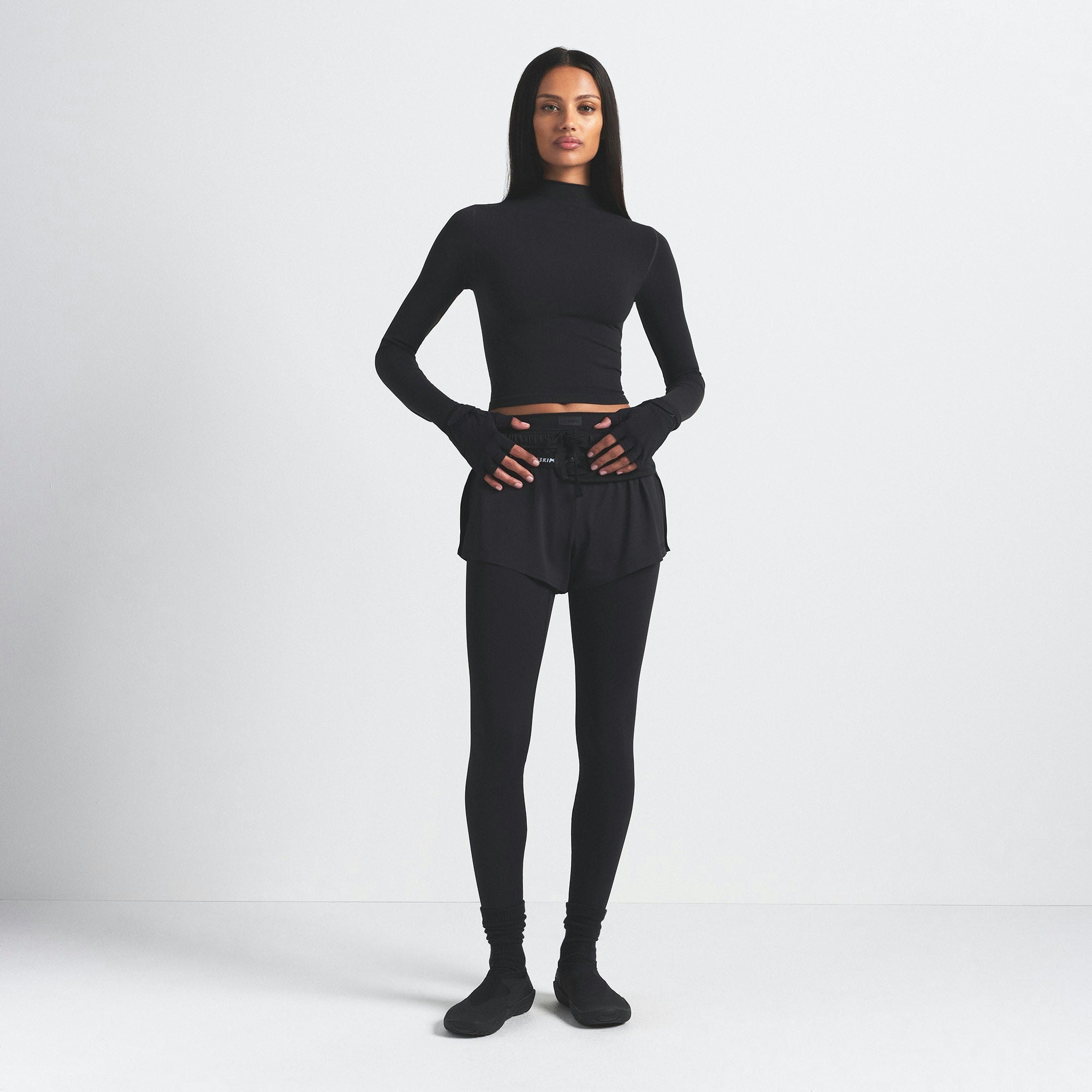 NikeSKIMS VINTAGE SEAMLESS MOCK NECK CROP TOP - OBSIDIAN - image 29