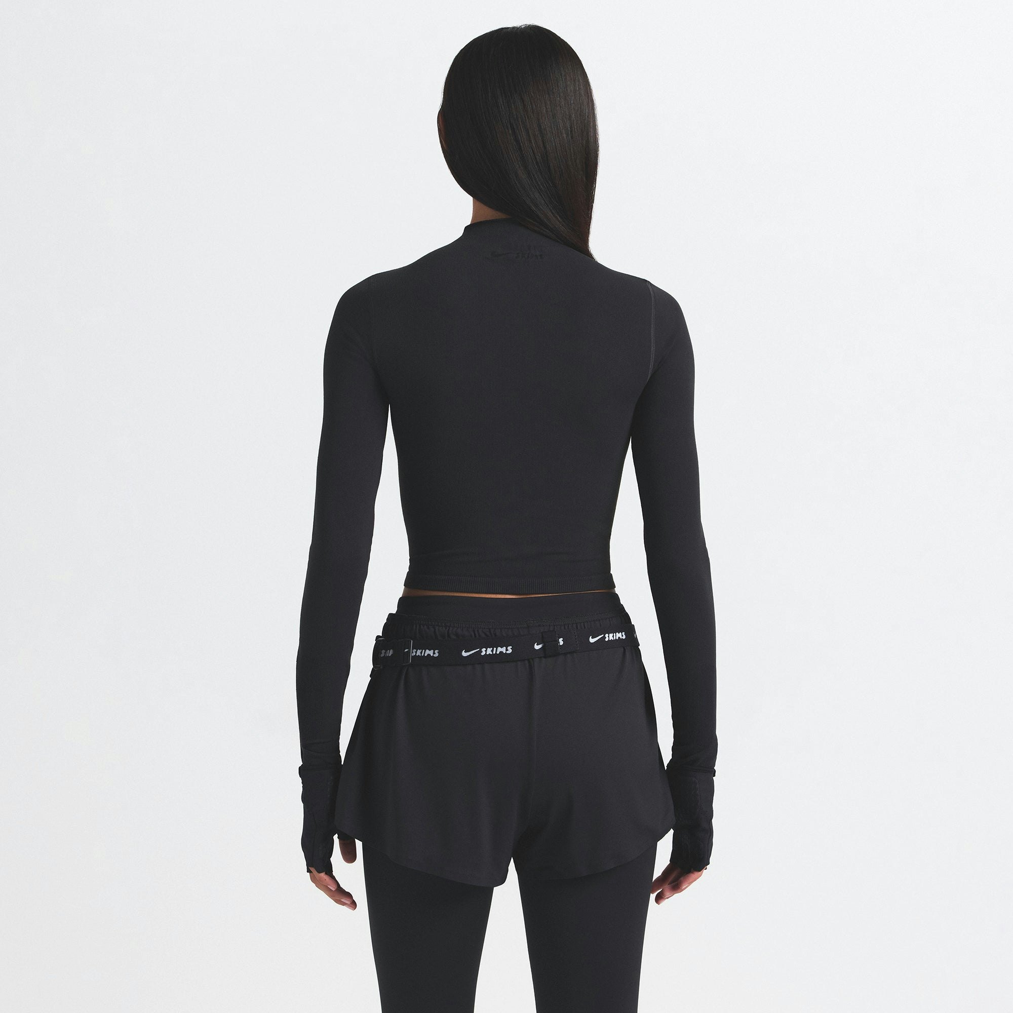NikeSKIMS VINTAGE SEAMLESS MOCK NECK CROP TOP - OBSIDIAN - image 31