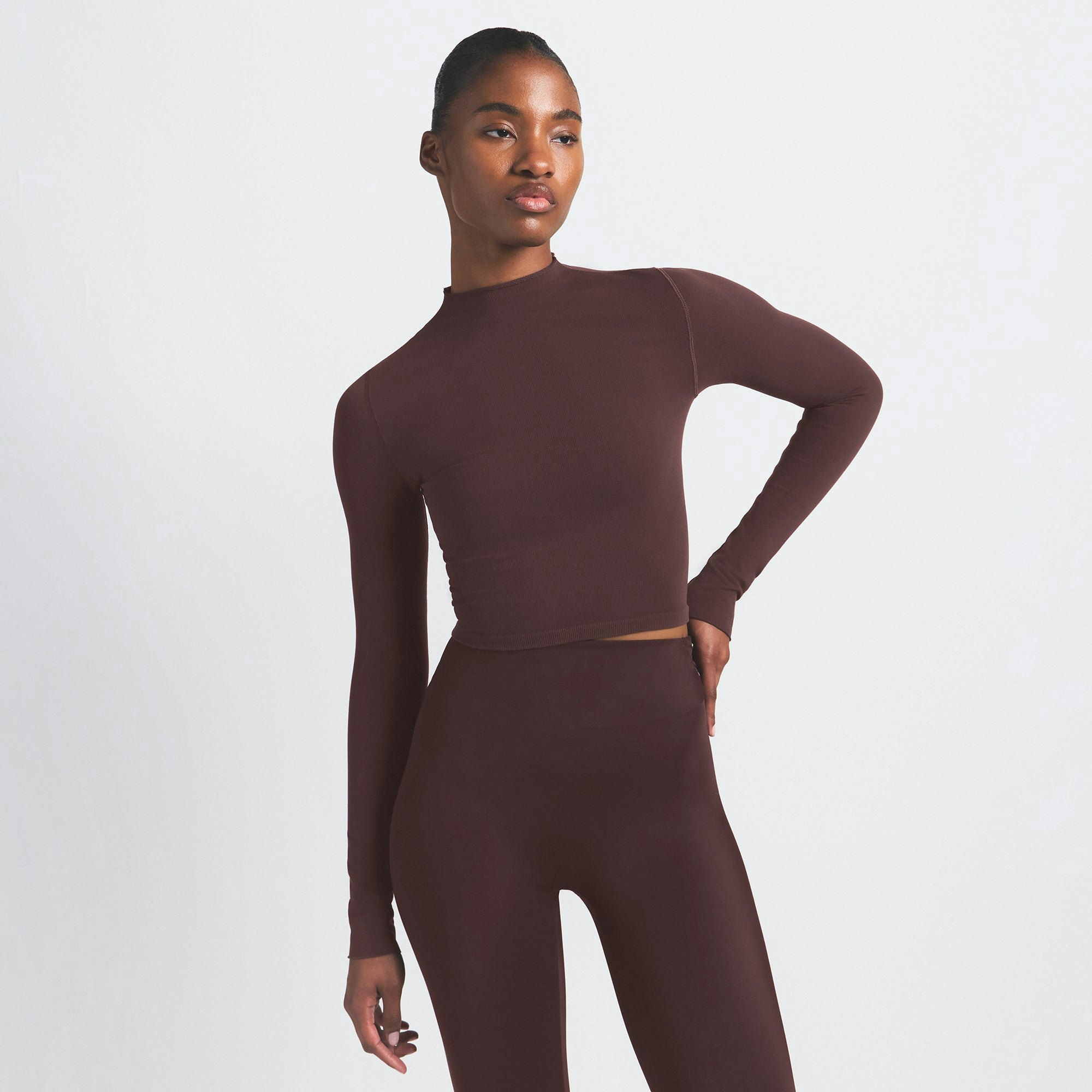 NikeSKIMS VINTAGE SEAMLESS MOCK NECK CROP TOP - PHOENIX