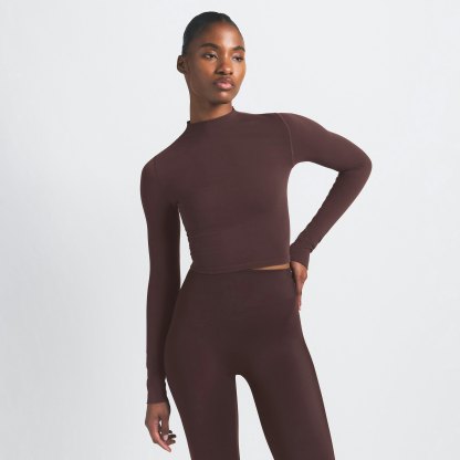 NikeSKIMS VINTAGE SEAMLESS MOCK NECK CROP TOP - PHOENIX