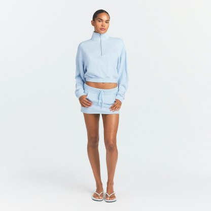 DRAPEY FRENCH TERRY HALF ZIP - POWDER BLUE - image 6