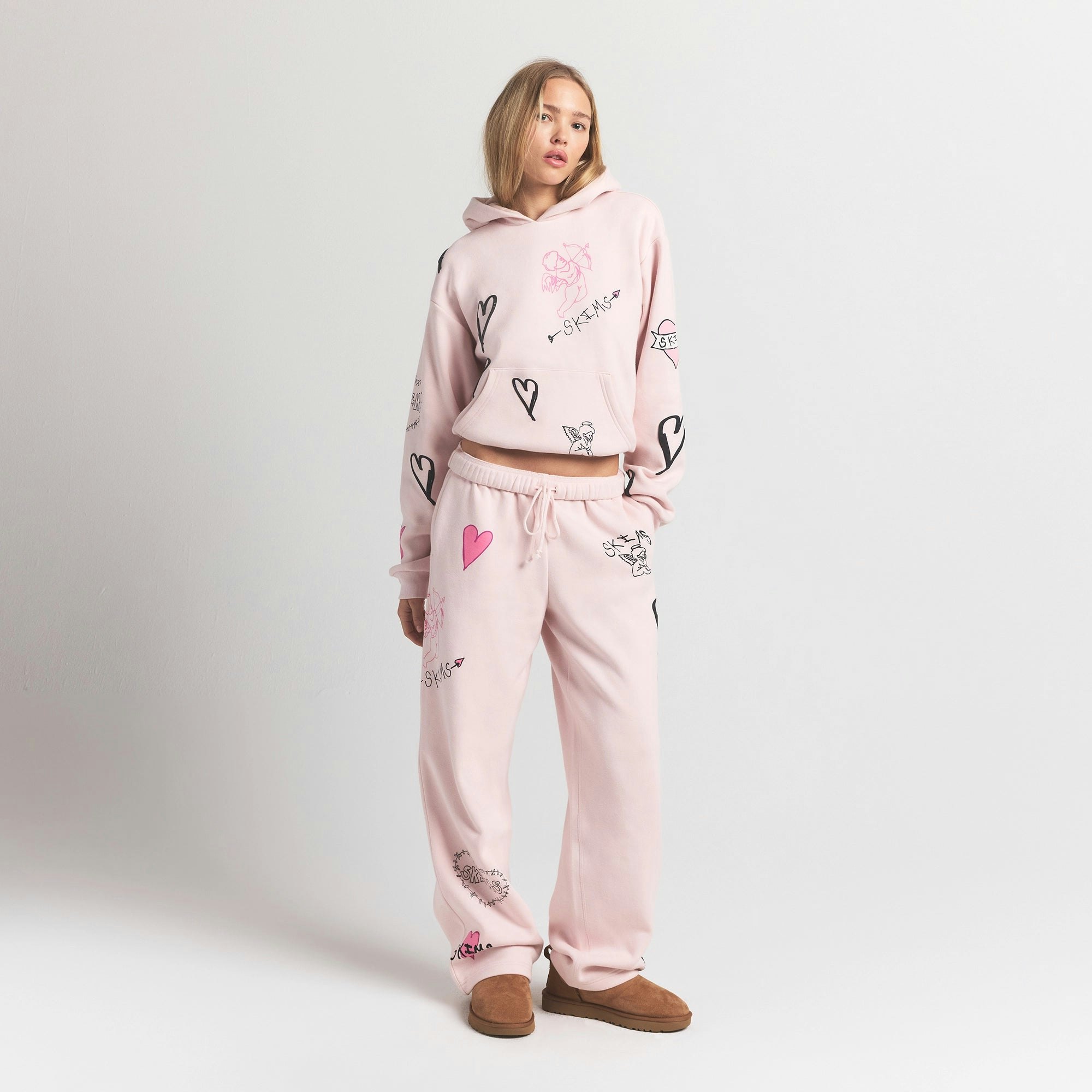 COTTON FLEECE CLASSIC HOODIE - BARELY PINK ANGEL SKETCH - image 31