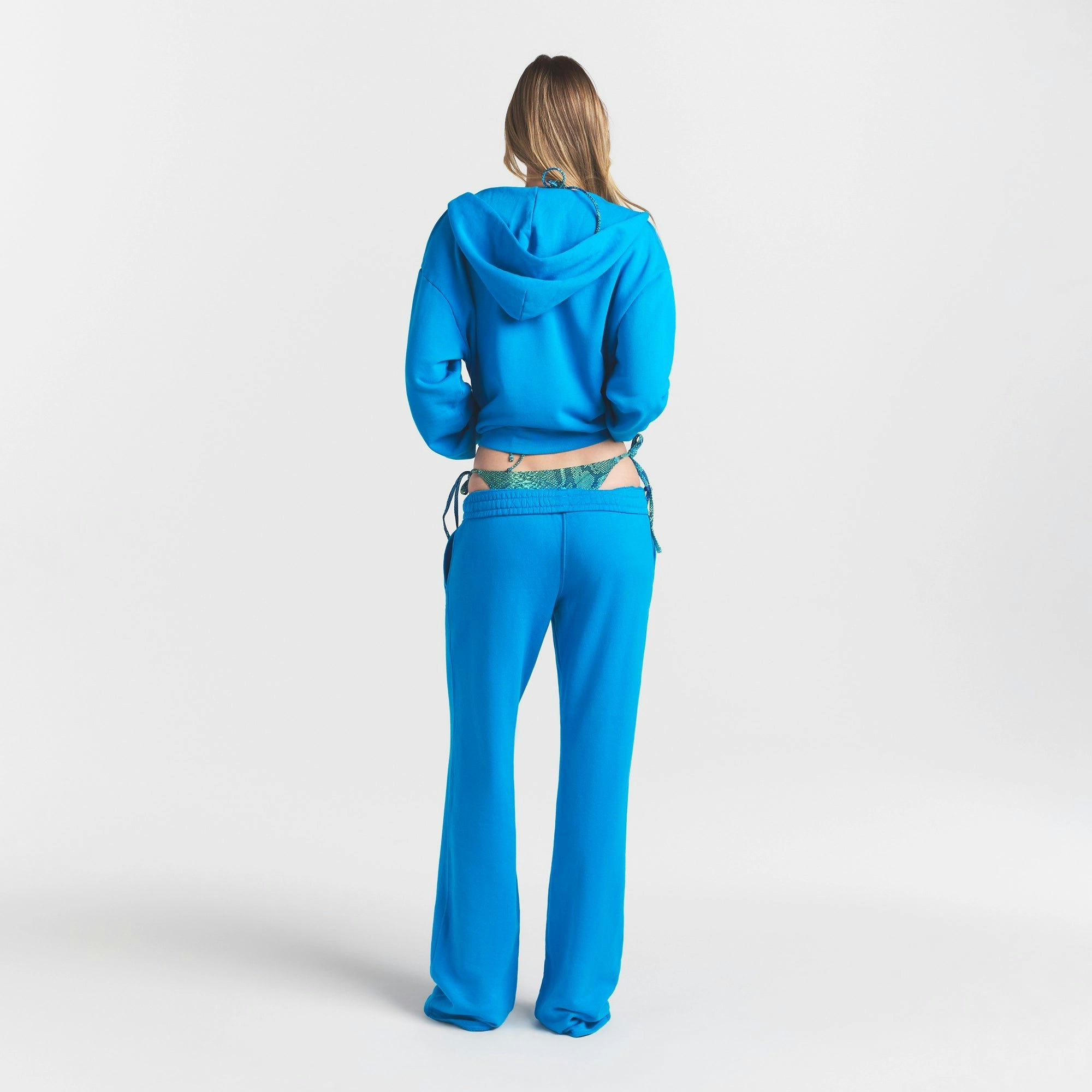FRENCH TERRY ZIP UP HOODIE - CERULEAN - image 3