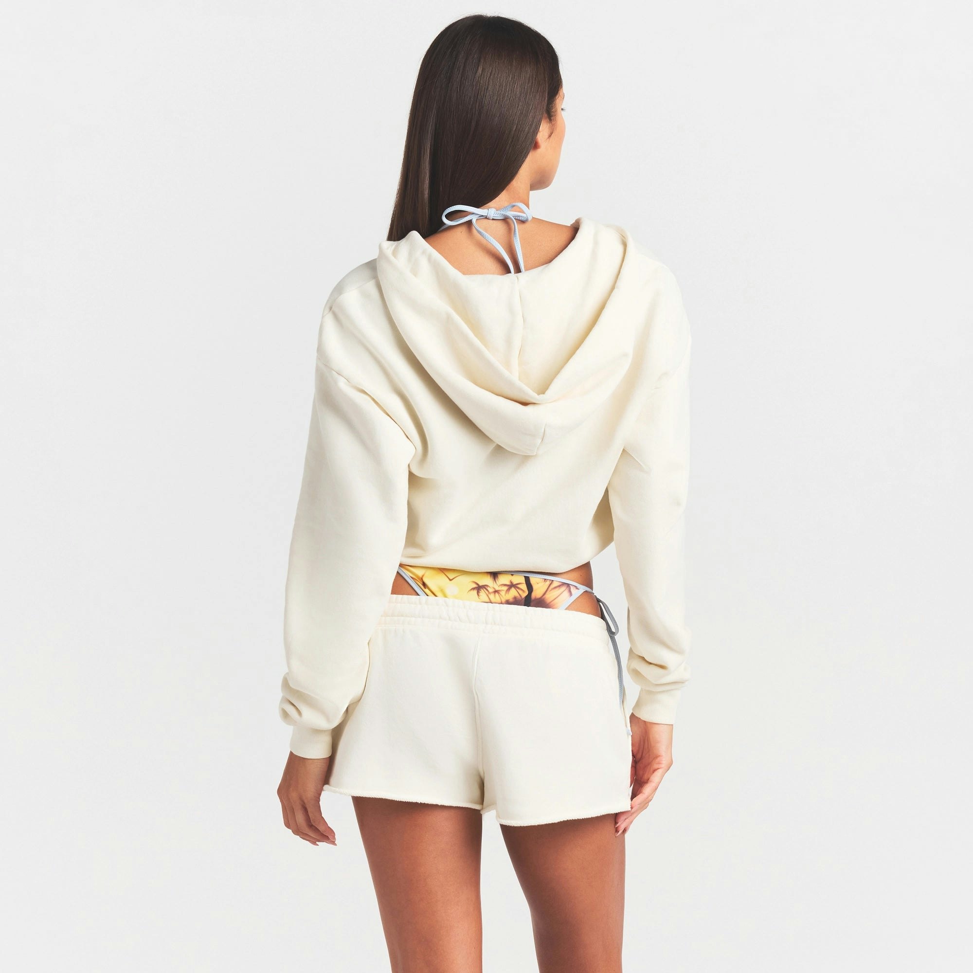 FRENCH TERRY ZIP UP HOODIE - ECRU - image 9