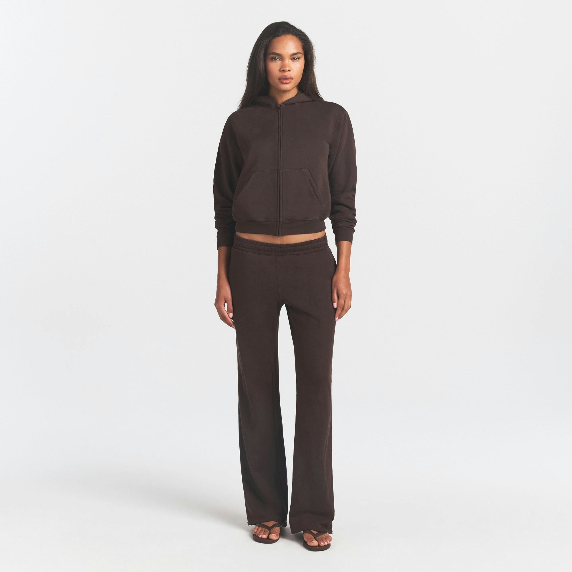 FRENCH TERRY ZIP UP HOODIE - ESPRESSO - image 12