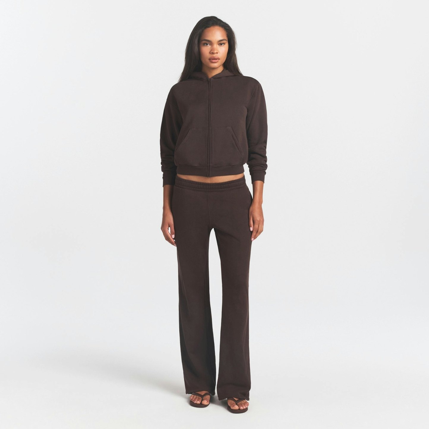 FRENCH TERRY ZIP UP HOODIE - ESPRESSO - image 12