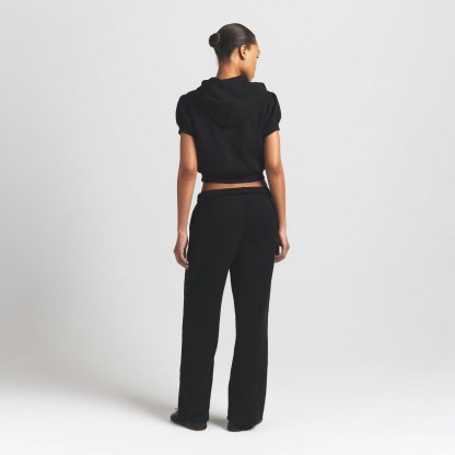 COTTON FLEECE BUBBLE SLEEVE CROPPED ZIP UP - ONYX - image 17