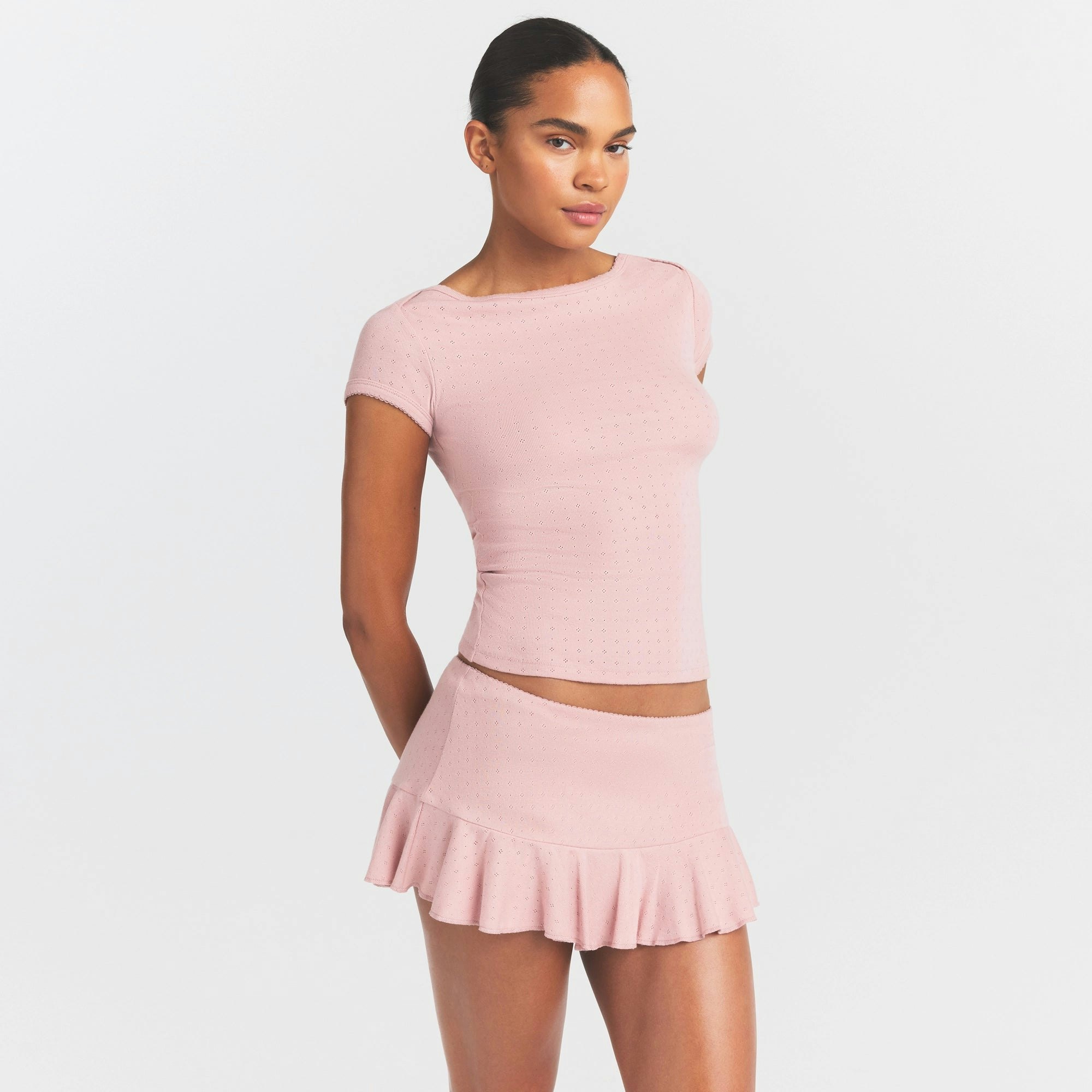 HEAVY POINTELLE BOATNECK TEE - MORGANITE - image 8
