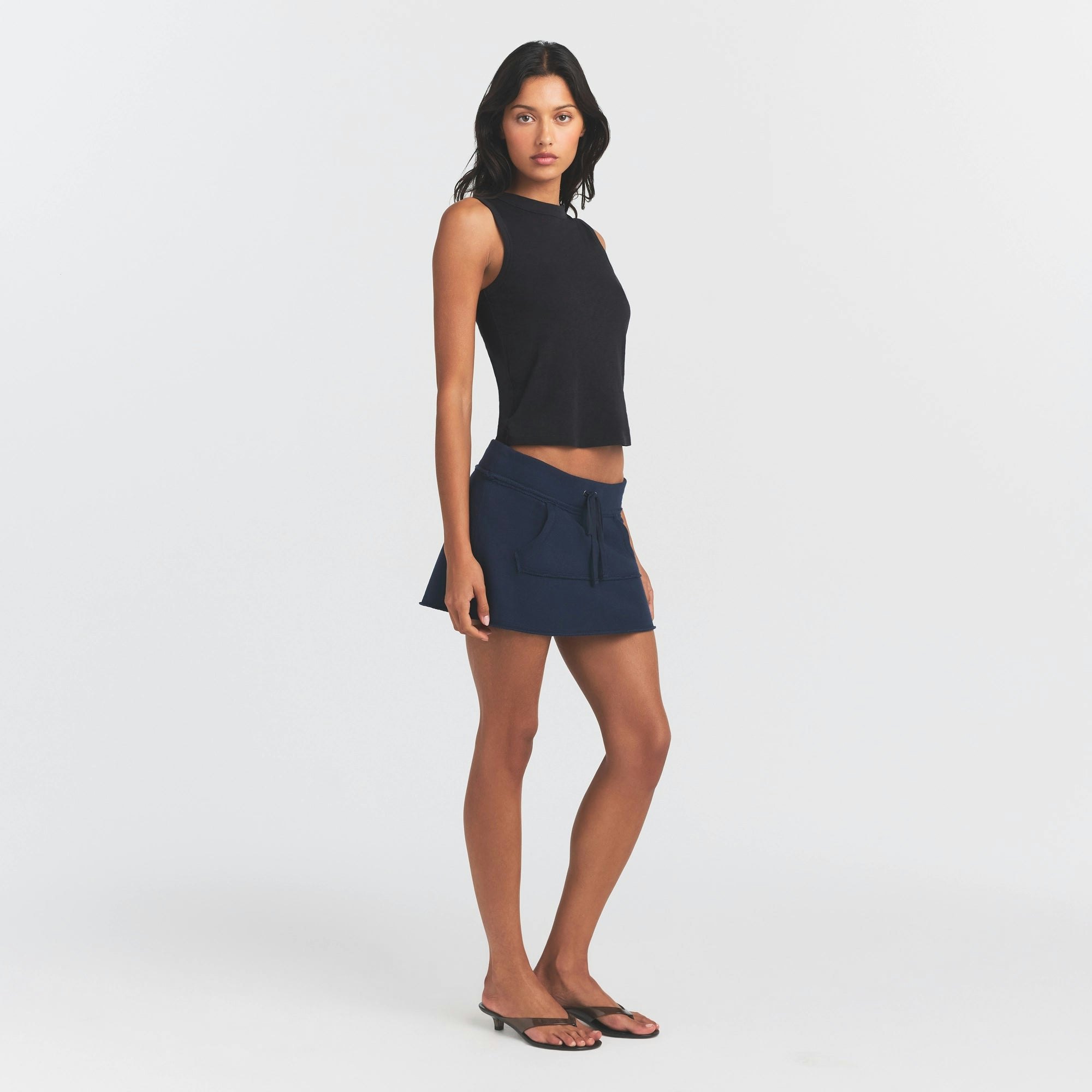 WORN IN JERSEY HIGH CREW TANK - WASHED ONYX