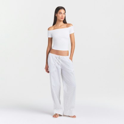 COTTON JERSEY OFF THE SHOULDER TOP - MARBLE - image 6