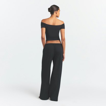 COTTON JERSEY OFF THE SHOULDER TOP - SOOT - image 23