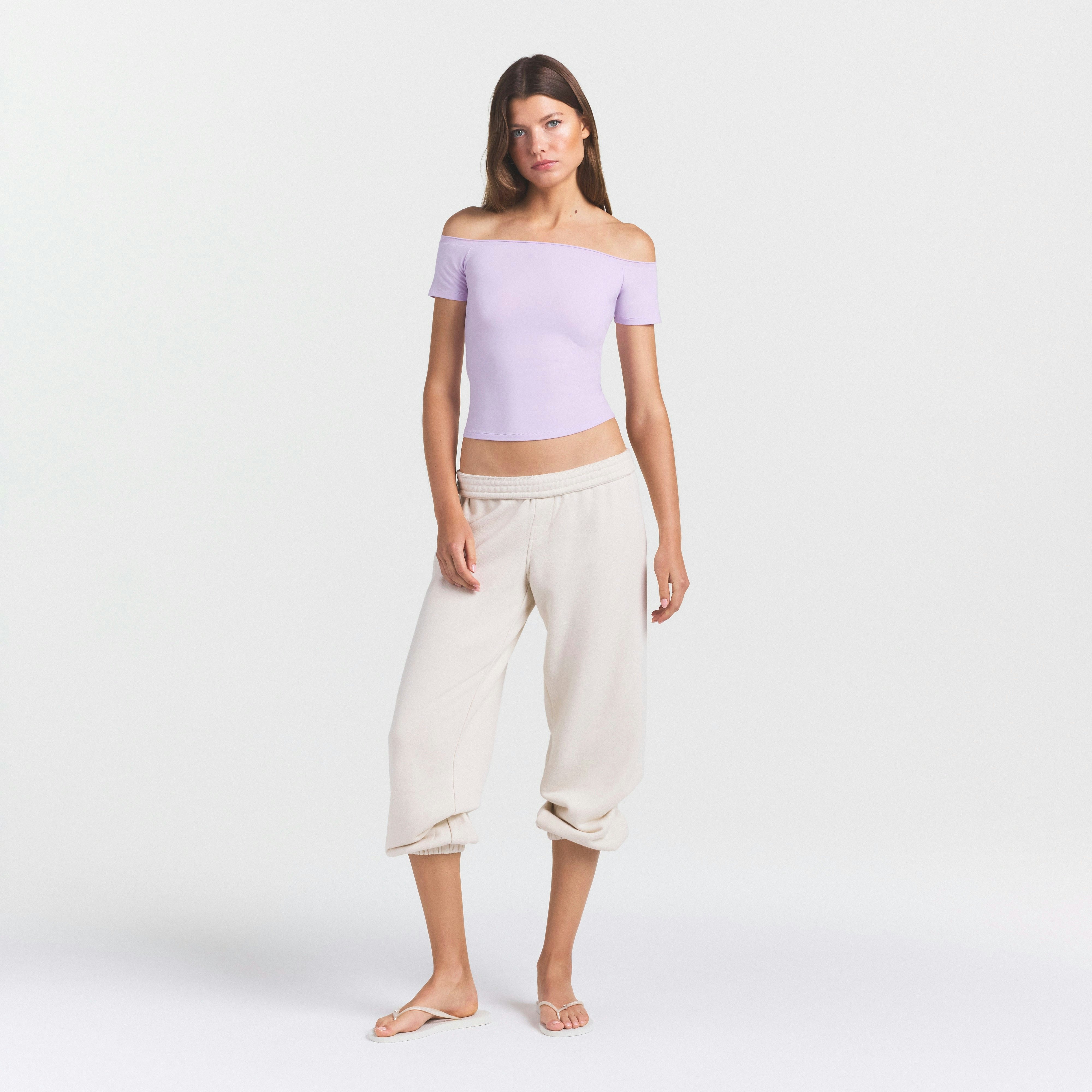 COTTON JERSEY OFF THE SHOULDER TOP - SUGAR PLUM - image 15