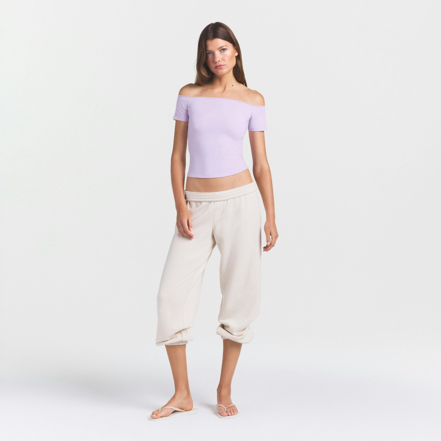 COTTON JERSEY OFF THE SHOULDER TOP - SUGAR PLUM - image 15