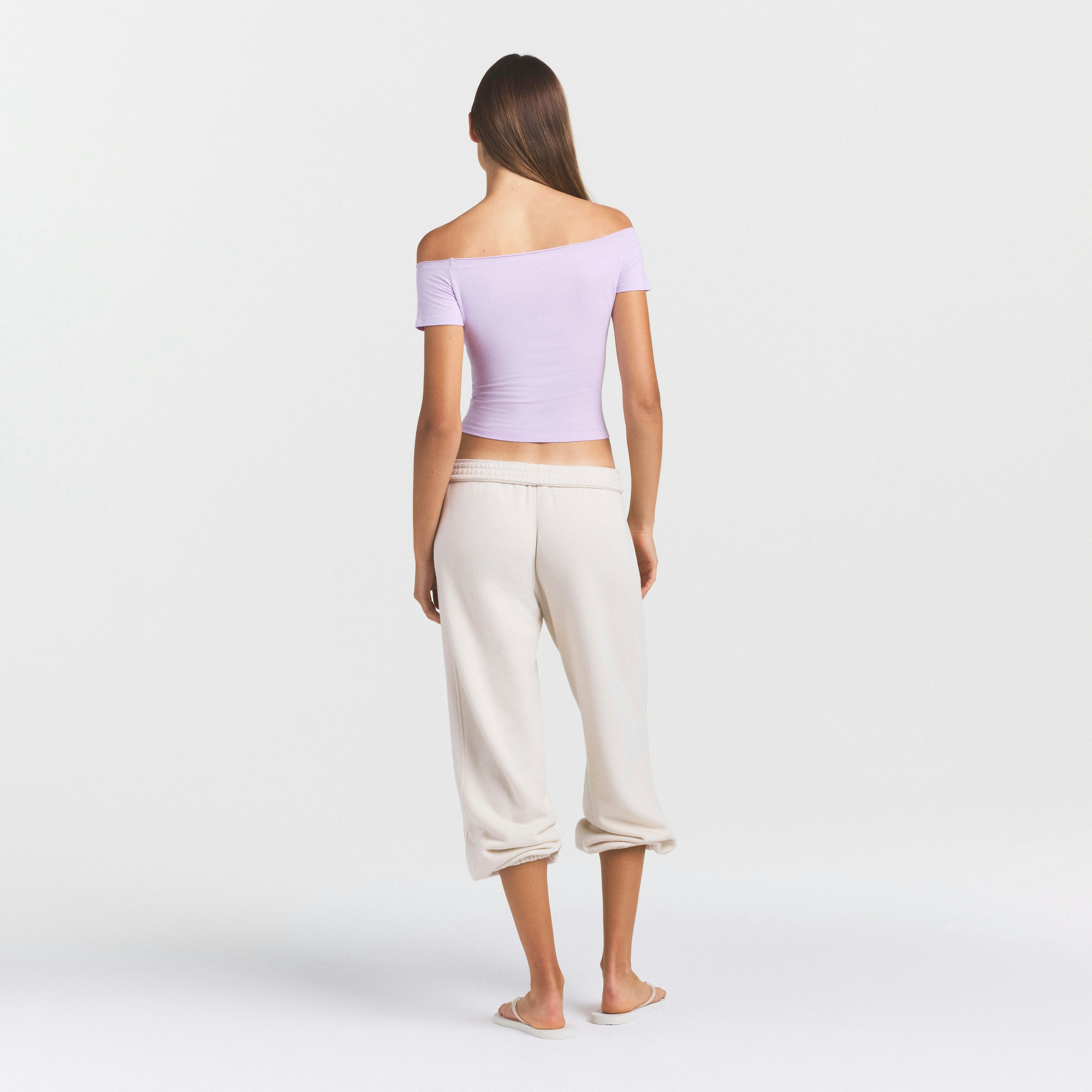 COTTON JERSEY OFF THE SHOULDER TOP - SUGAR PLUM - image 17