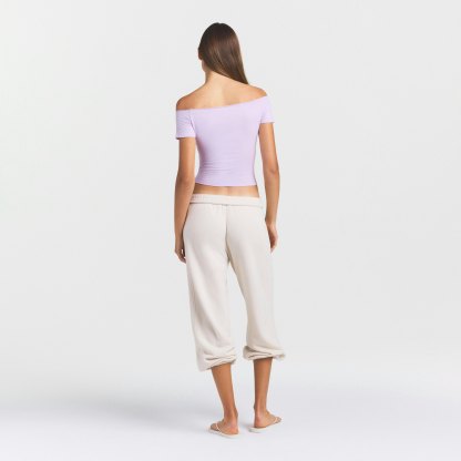 COTTON JERSEY OFF THE SHOULDER TOP - SUGAR PLUM - image 17