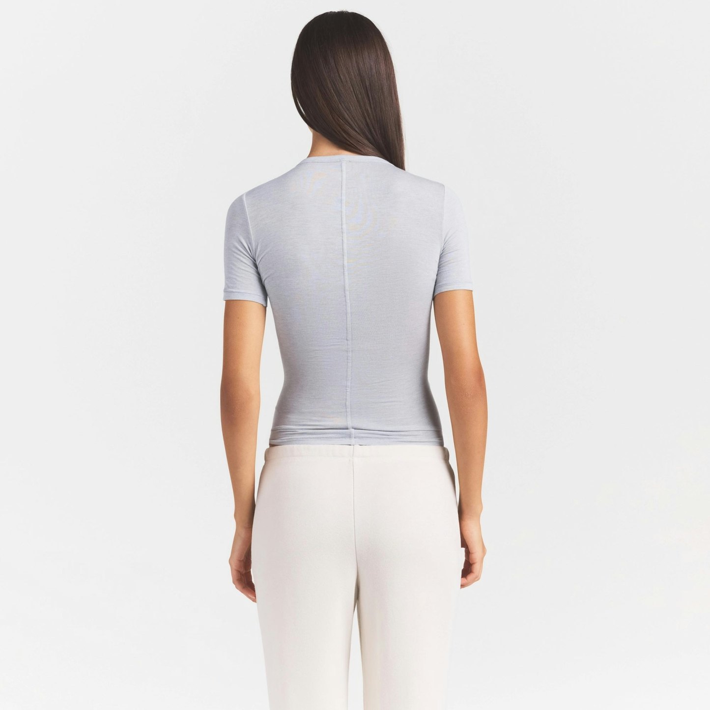 SHEER MODAL LONG T-SHIRT - HEATHER GREY - image 3