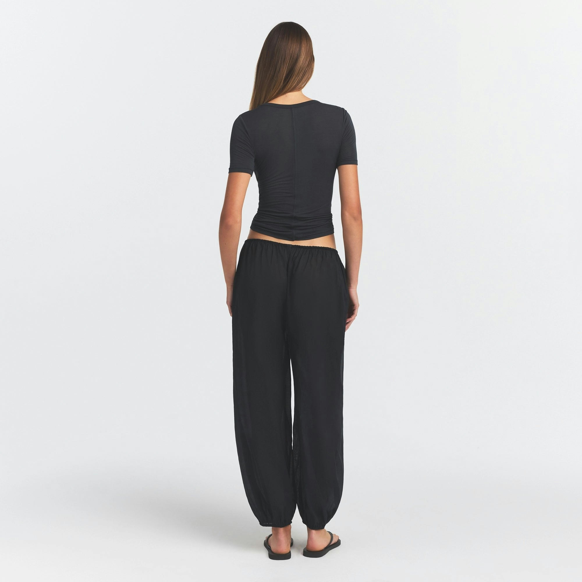 SHEER MODAL LONG T-SHIRT - ONYX - image 18