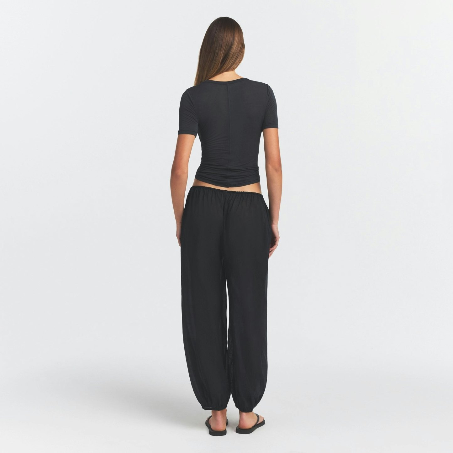 SHEER MODAL LONG T-SHIRT - ONYX - image 18