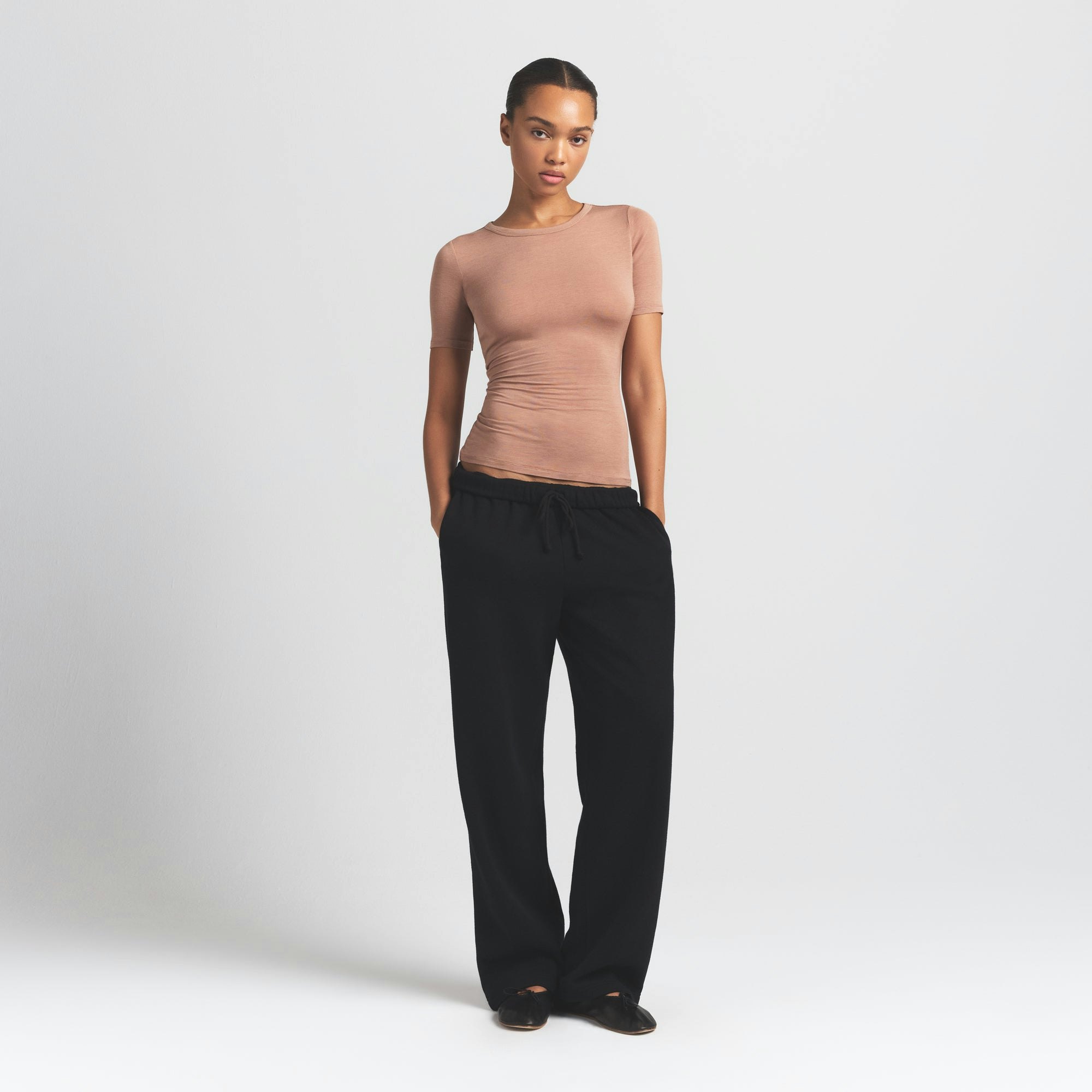 SHEER MODAL LONG T-SHIRT - SIENNA - image 6
