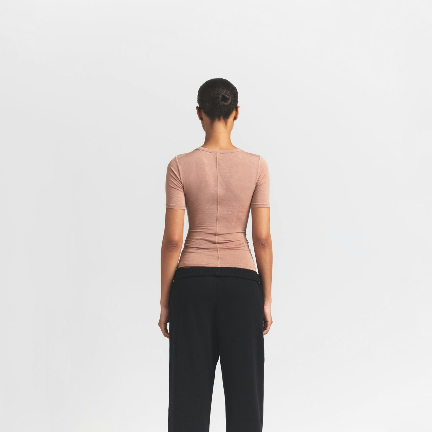 SHEER MODAL LONG T-SHIRT - SIENNA - image 9