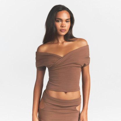 COTTON JERSEY WRAP TOP - JASPER - image 2