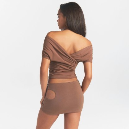 COTTON JERSEY WRAP TOP - JASPER - image 4