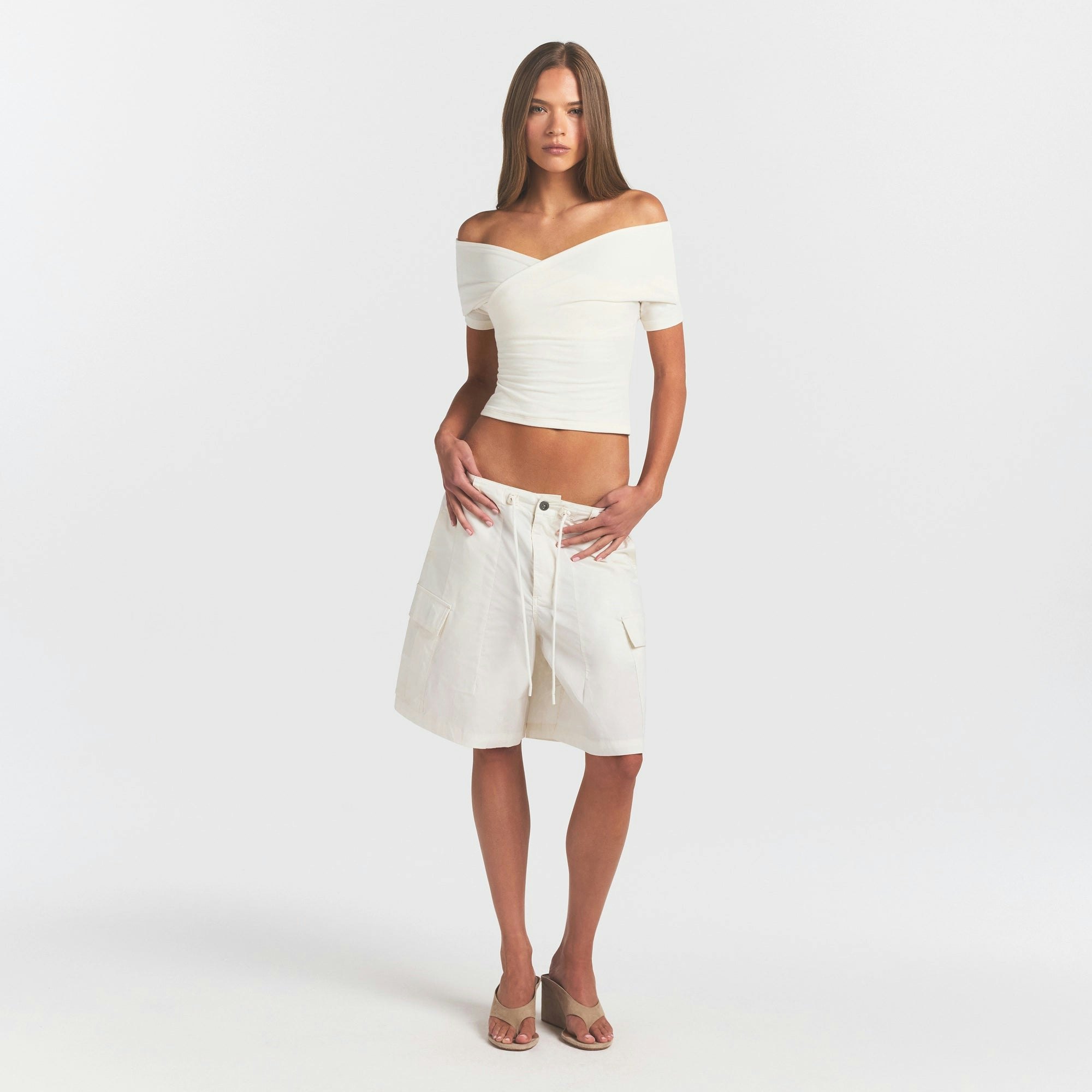 COTTON JERSEY WRAP TOP - MARBLE - image 8