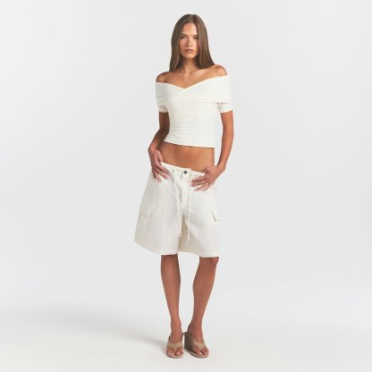 COTTON JERSEY WRAP TOP - MARBLE - image 8