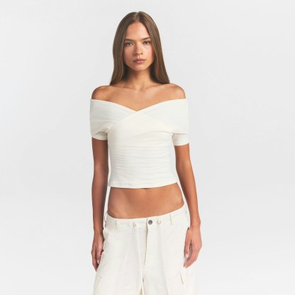COTTON JERSEY WRAP TOP - MARBLE - image 9