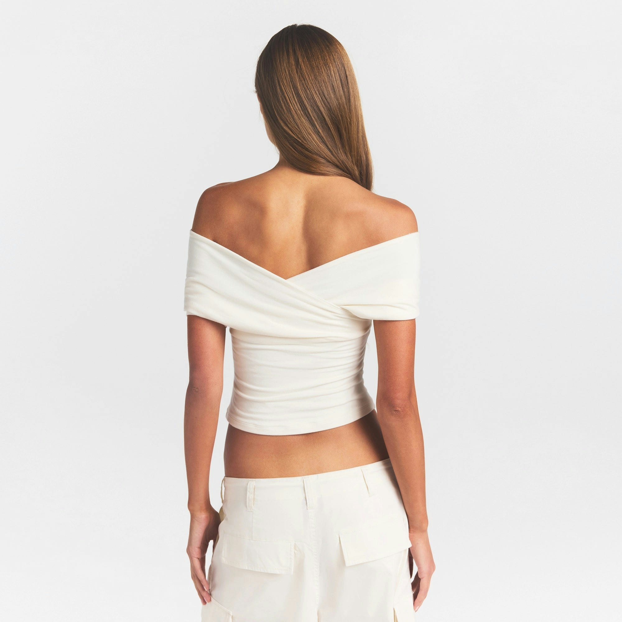 COTTON JERSEY WRAP TOP - MARBLE - image 11