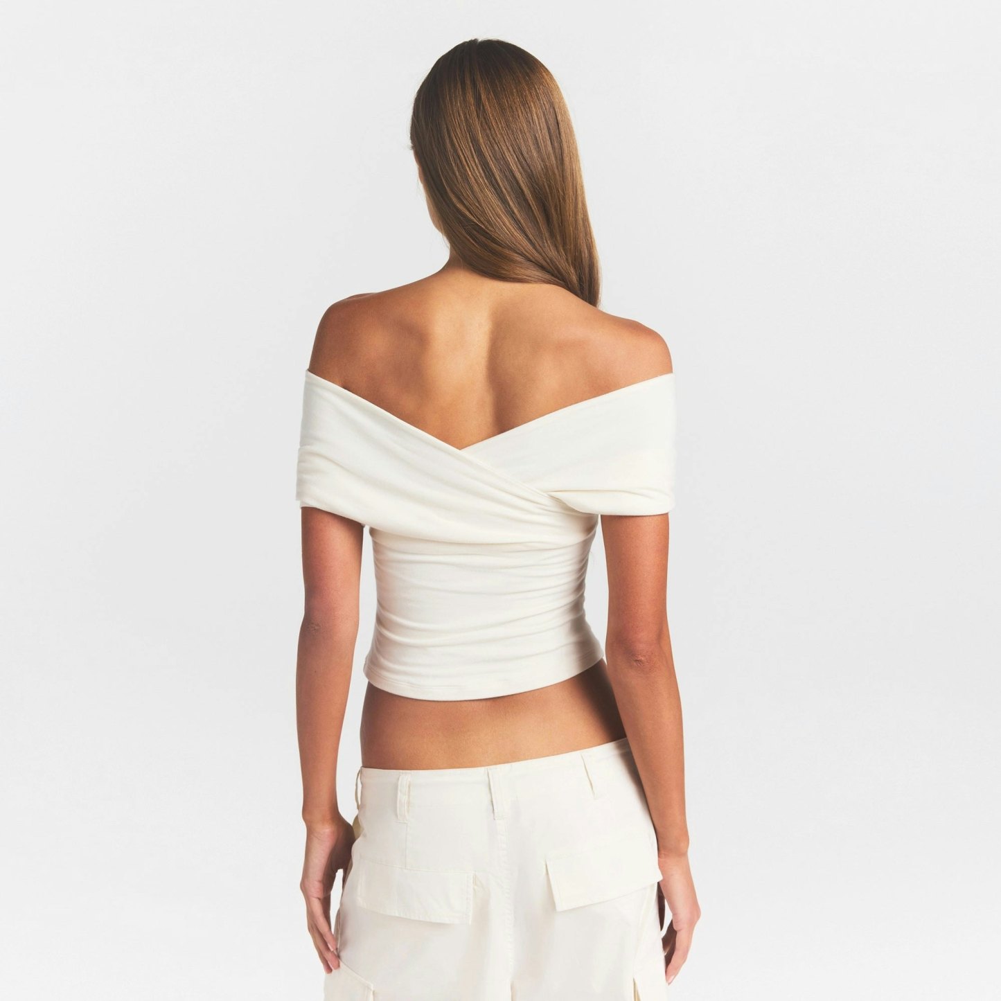 COTTON JERSEY WRAP TOP - MARBLE - image 11