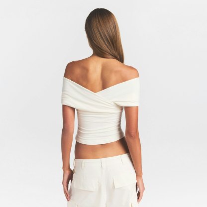 COTTON JERSEY WRAP TOP - MARBLE - image 11