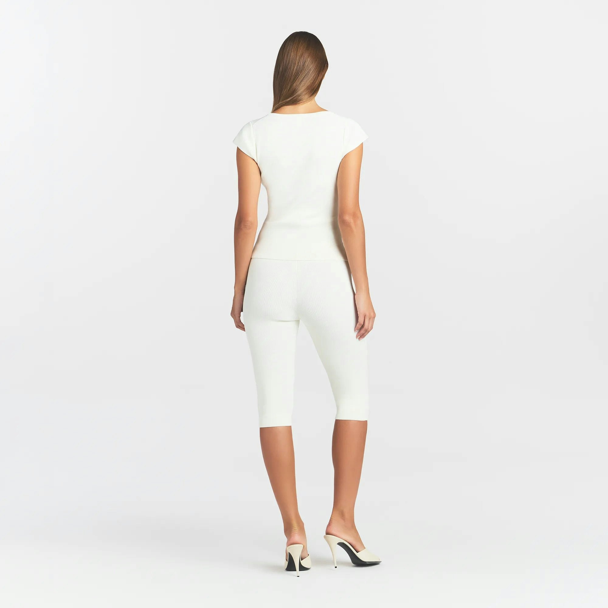 REFINED KNIT SCOOP NECK TOP - EGRET - image 13