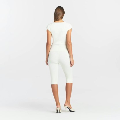 REFINED KNIT SCOOP NECK TOP - EGRET - image 13